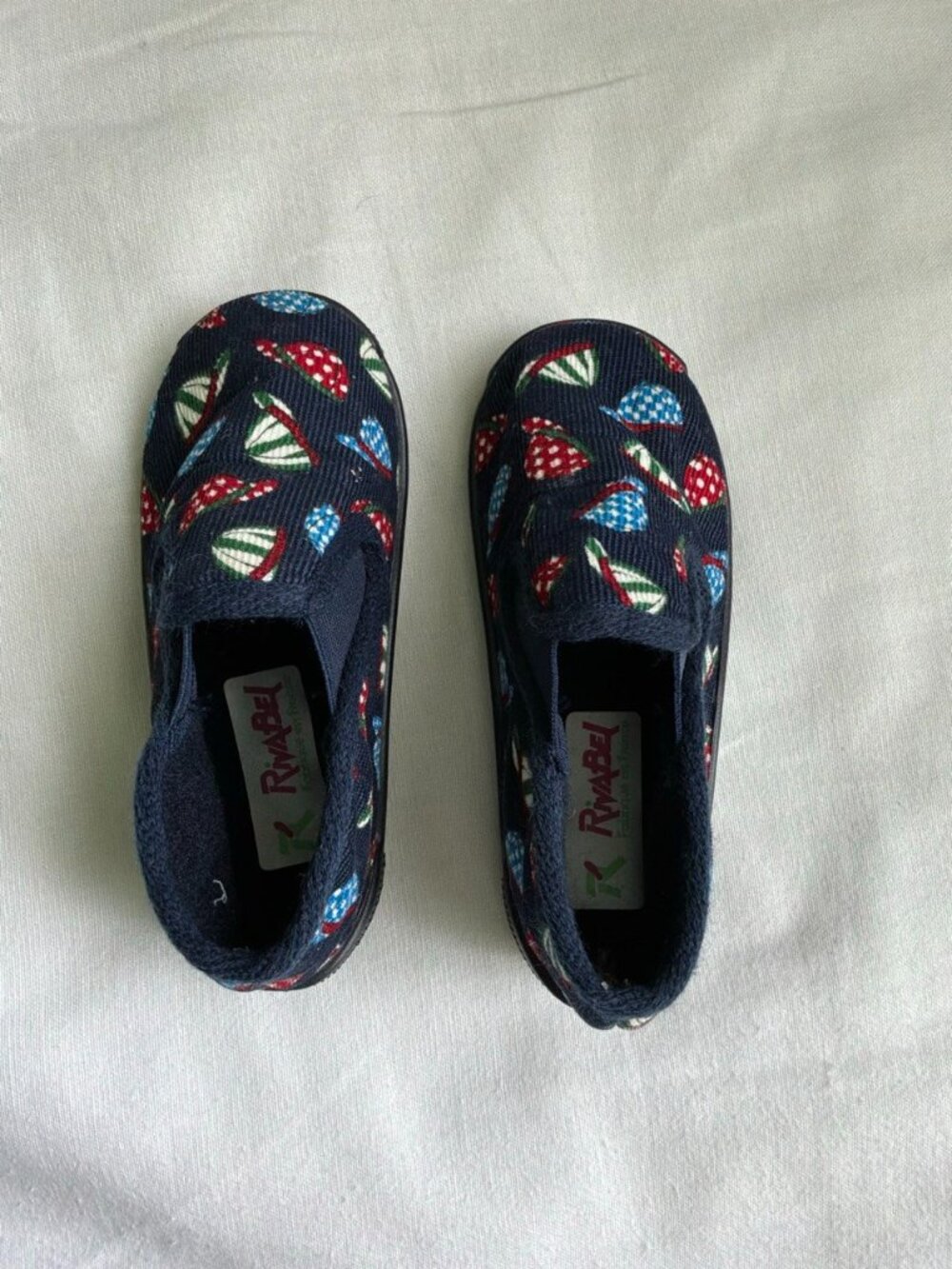 Rivabel French Toddler Navy Sailboat Slip On Slippers Shoes Size EU 26 US 9.5